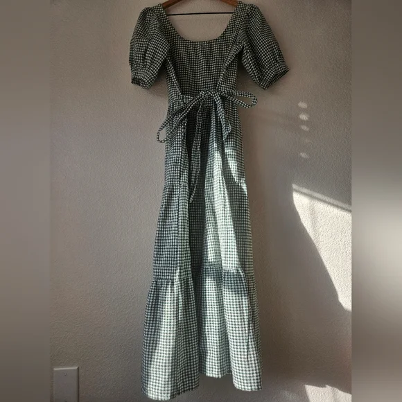 Little Cottonwood timber in green gingham, small - Picture 4 of 8